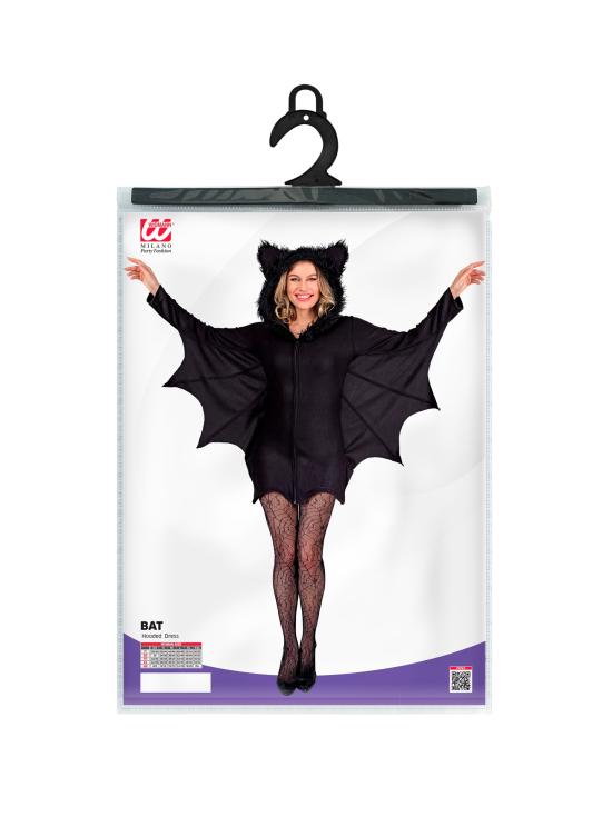 Fantasia de Morcego – Vestido de Morcego com Capuz e Asas para Mulher