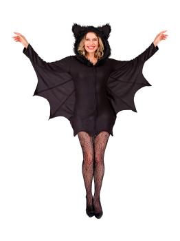 Fantasia de Morcego – Vestido de Morcego com Capuz e Asas para Mulher