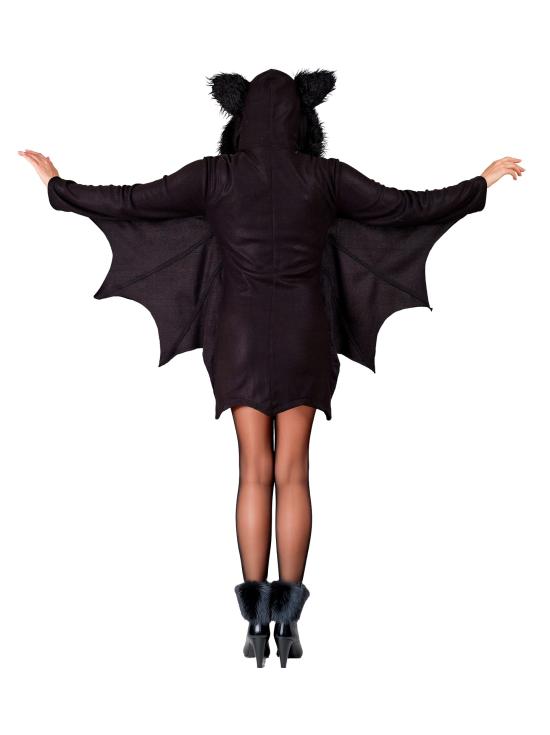 Fantasia de Morcego – Vestido de Morcego com Capuz e Asas para Mulher