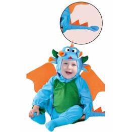 Fantasia de bebê dragão azul.