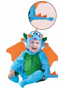 Fantasia de bebê dragão azul.