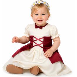 Vestido medieval para bebê com laços