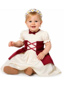 Vestido medieval para bebê com laços
