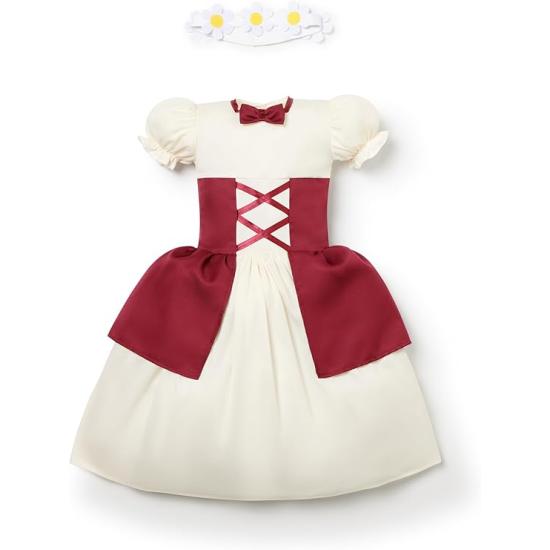 Vestido medieval para bebê com laços
