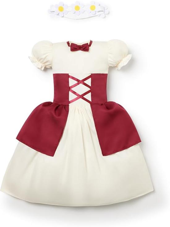 Vestido medieval para bebê com laços