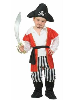 Fantasia de bebê pirata caribenho.