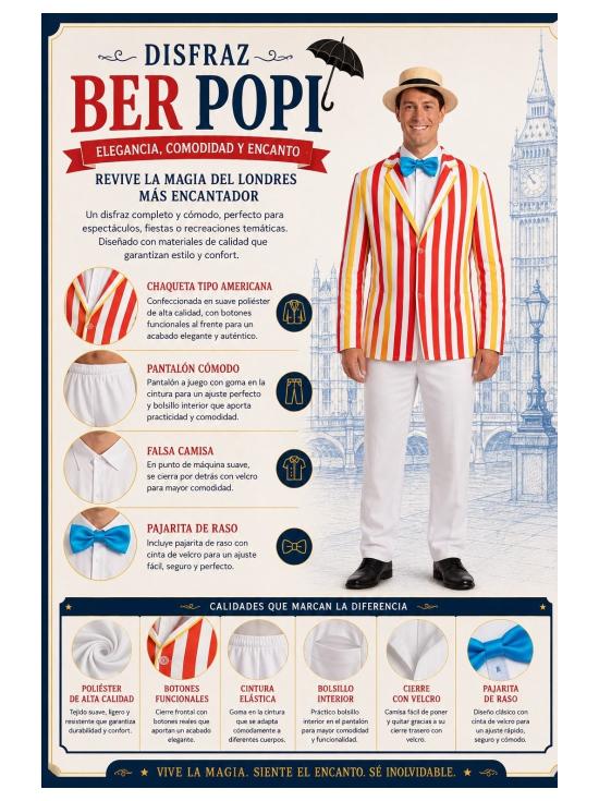 Fantasia de Bert Mary Poppins em tamanho adulto