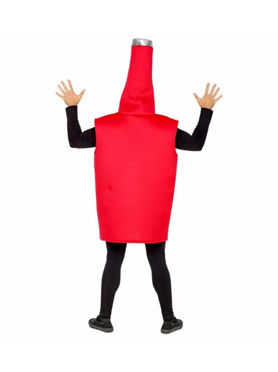 Fantasia de garrafa de ketchup tamanho adulto