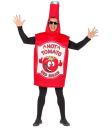 Fantasia de garrafa de ketchup tamanho adulto