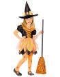 Fantasia infantil de bruxa laranja