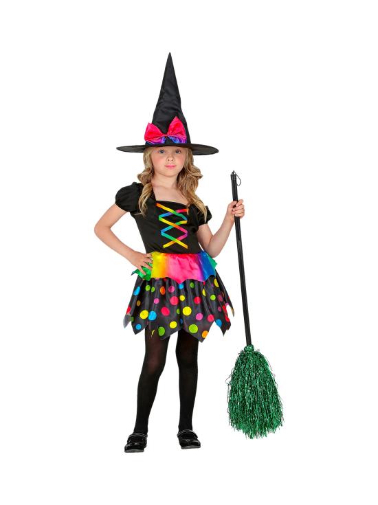 Fato de bruxa multicolor para menina
