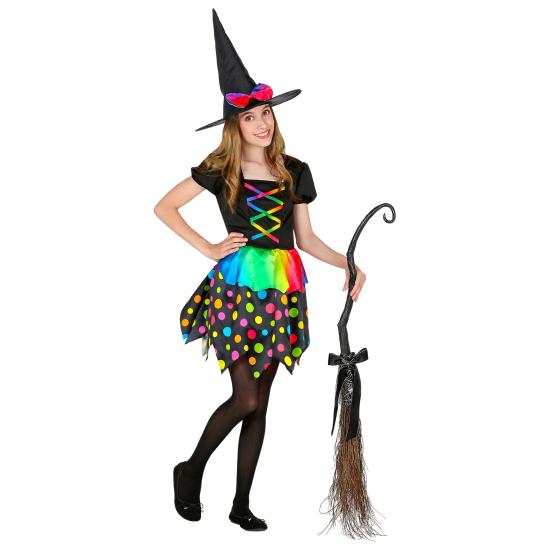Fato de bruxa multicolor para menina