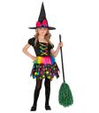 Fato de bruxa multicolor para menina