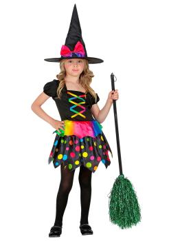 Fato de bruxa multicolor para menina