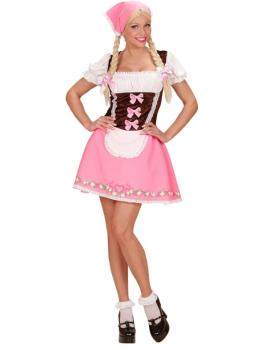 Fato bávaro rosa para mulher
