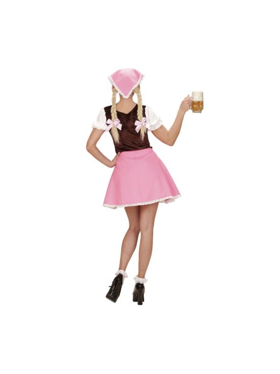 Fato bávaro rosa para mulher