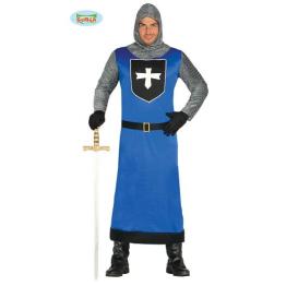 Traje de cavaleiro medieval azul tamanho 52-54