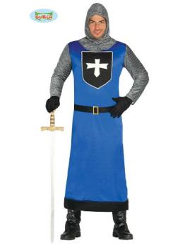 Traje de cavaleiro medieval azul tamanho 52-54