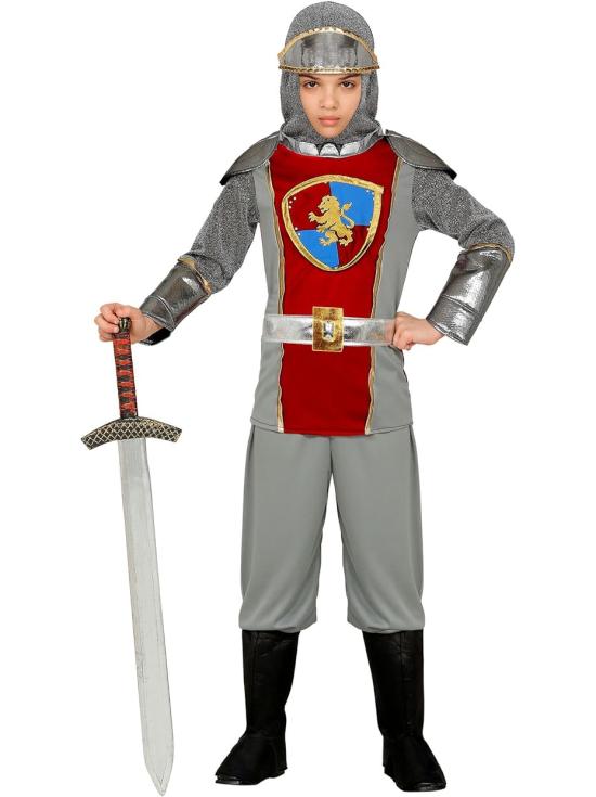 Fantasia de Cavaleiro Medieval Cinza para Meninos