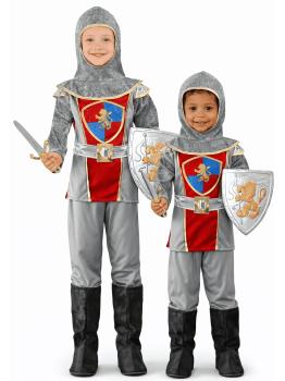 Fantasia de Cavaleiro Medieval Cinza para Meninos