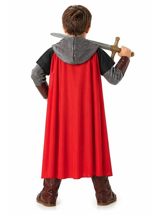 Fantasia de Cavaleiro Medieval Unissex Infantil Preta | Roupa de Cavaleiro para Menino