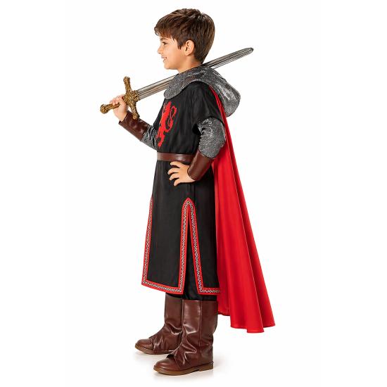 Fantasia de Cavaleiro Medieval Unissex Infantil Preta | Roupa de Cavaleiro para Menino