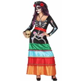 Fato Adulto Catrina Colores