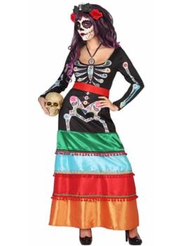 Fato Adulto Catrina Colores