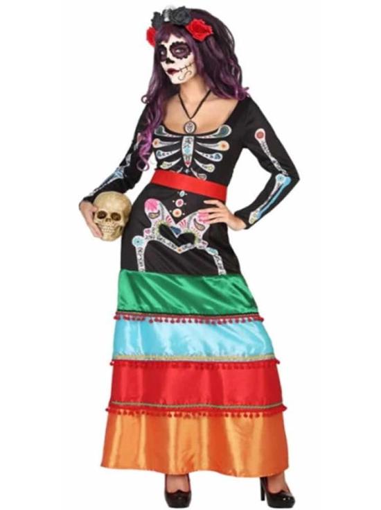 Fato Adulto Catrina Colores