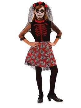 Fato de Catrina Dia dos Mortos para menina