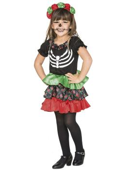 Engraçado disfarce de Catrina para menina