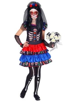Fantasia Catrina Noiva da Morte Cor tamanho infantil