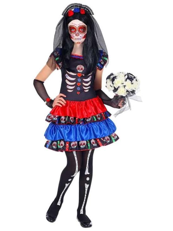 Fantasia Catrina Noiva da Morte Cor tamanho infantil