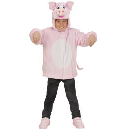 Fantasia de porco rosa tamanho infantil
