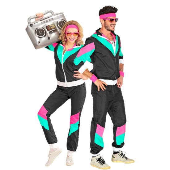 Fato de treino preto dos anos 80 para adulto Fato de treino preto dos anos 80 para adulto