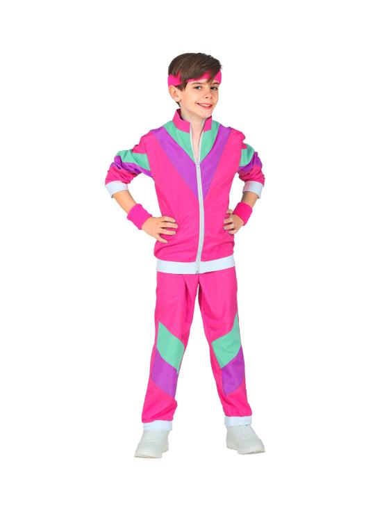 Fato de treino rosa dos anos 80, tamanho infantil