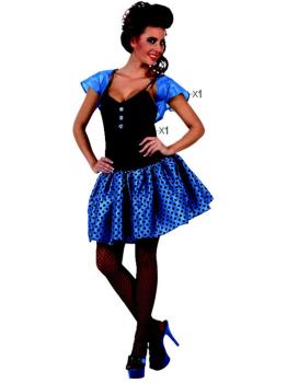 Fato de menina dos anos 60 azul