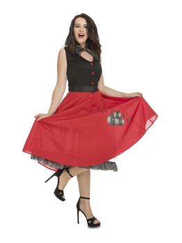Fantasia Ye-Ye Girl dos anos 50-60 tamanho adulto