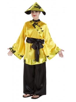 Fato de China amarela para mulher