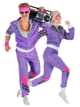 Fato de treino Purple Touch dos anos 80 para adulto