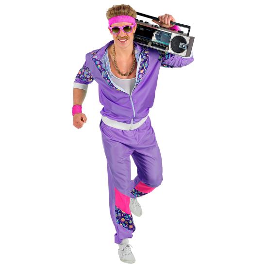 Fato de treino Purple Touch dos anos 80 para adulto