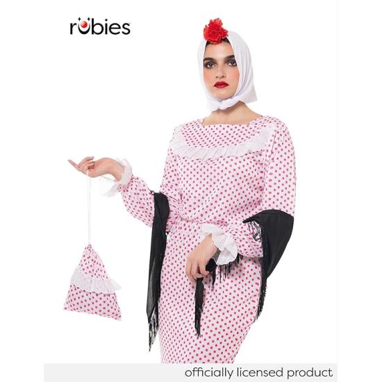 Fato Chulapa Deluxe para mulher, vestido, xale, cachecol, cravo e bolsa, tamanho standard, licença oficial para San Isidro, Chulapos, Chotis, Madrid