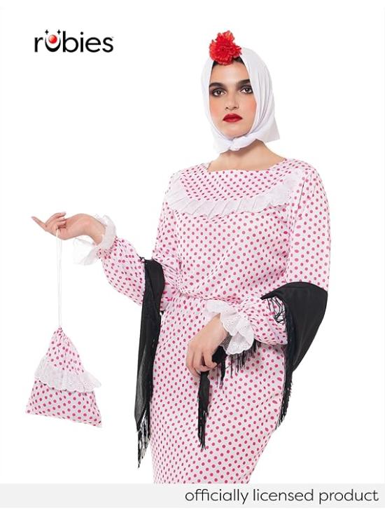 Fato Chulapa Deluxe para mulher, vestido, xale, cachecol, cravo e bolsa, tamanho standard, licença oficial para San Isidro, Chulapos, Chotis, Madrid