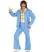 Fato de Chulito Disco Blue anos 70 para adulto