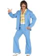 Fato de Chulito Disco Blue anos 70 para adulto