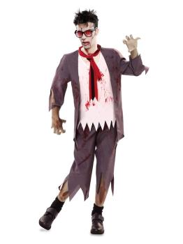 Traje de estudante zumbi tamanho adulto