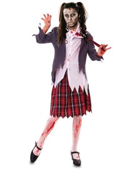 Fantasia de estudante zumbi econômica adulta