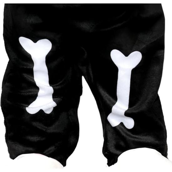 Fantasia de bebê esqueleto de coelho preto