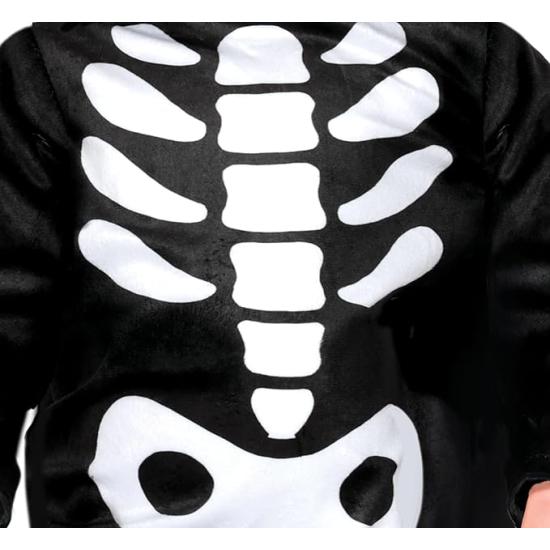 Fantasia de bebê esqueleto de coelho preto