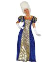 Traje de cortesã azul de época.